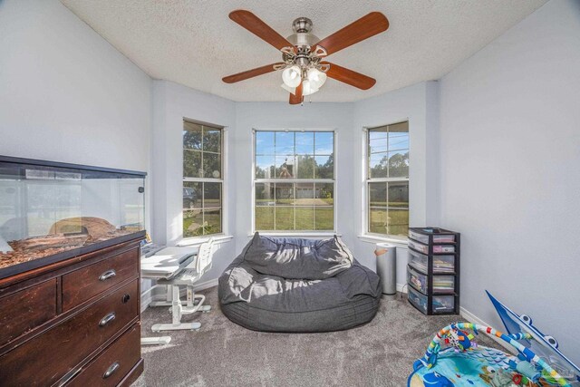 2000 Silverado Rd, Pensacola, FL 32506 - carpeted bedroom with baseboards, a textured ceiling, and ceiling fan