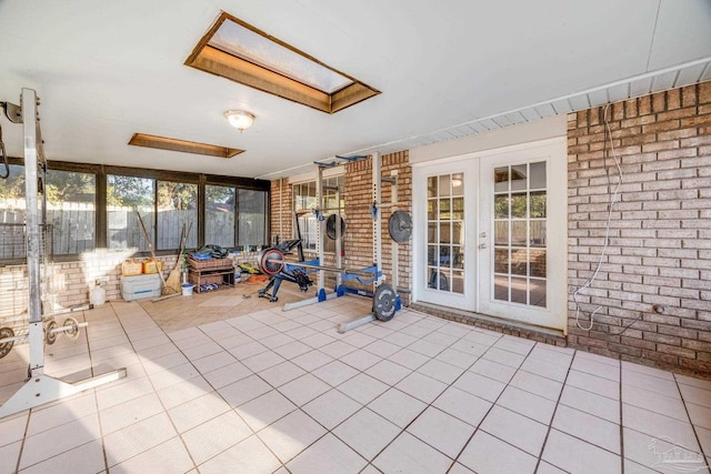 2000 Silverado Rd, Pensacola, FL 32506 - unfurnished sunroom with french doors and a skylight
