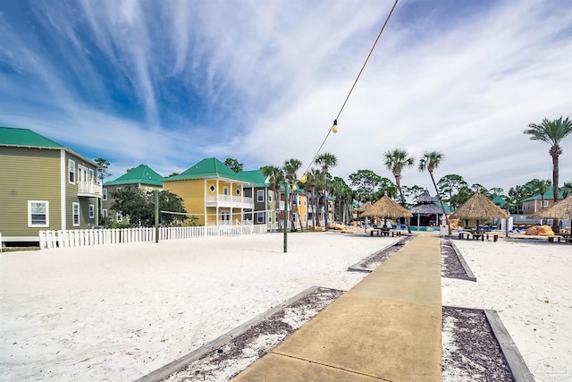 view of property's community with a gazebo and volleyball court