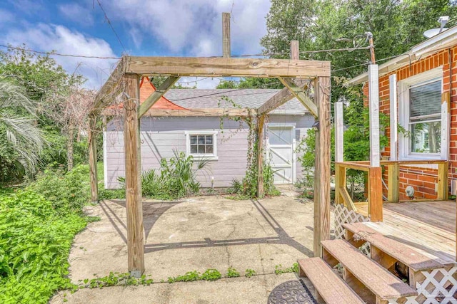 view of patio / terrace with a wooden deck