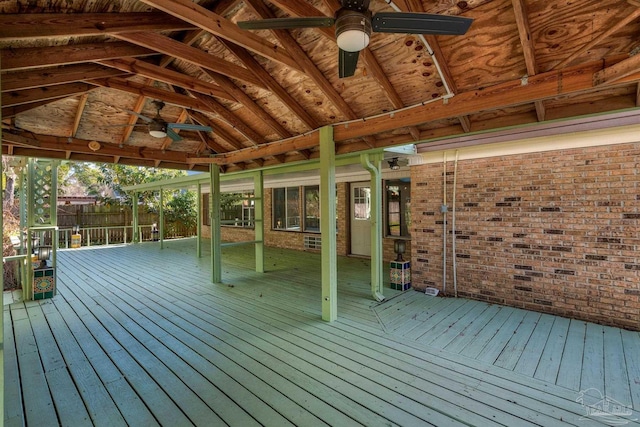 deck featuring ceiling fan