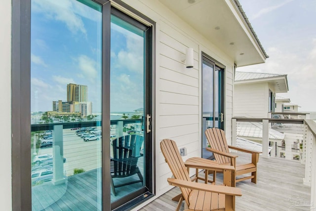 balcony featuring a city view