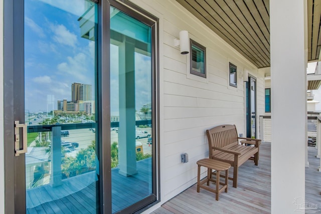 balcony with a view of city