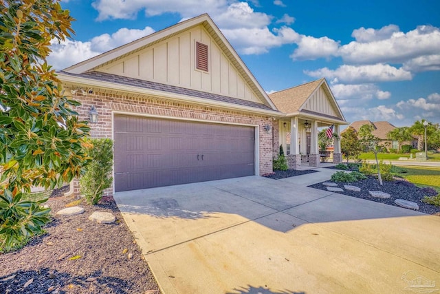 craftsman house with a garage