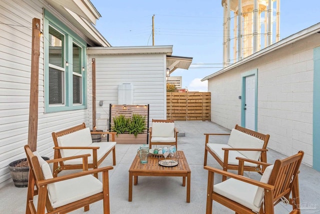 view of patio with an outdoor hangout area