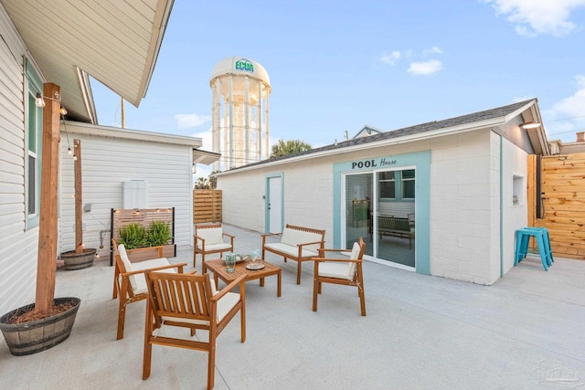 view of patio with an outdoor living space