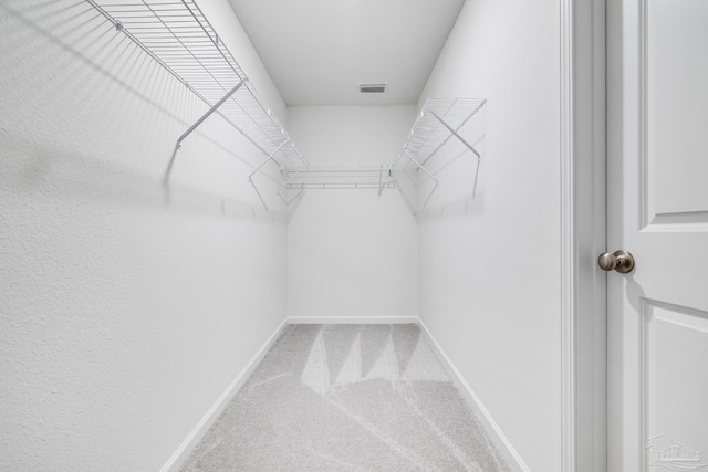 walk in closet featuring carpet