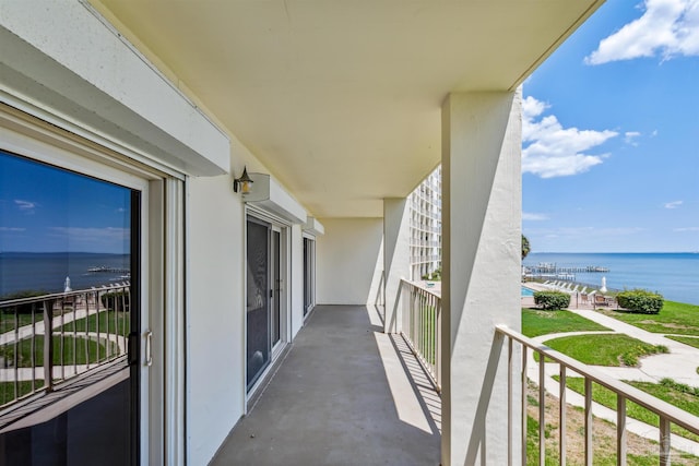 balcony with a water view