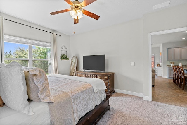 6347 Ladera Trl, Pace, FL 32571 - bedroom featuring baseboards, carpet flooring, and ceiling fan