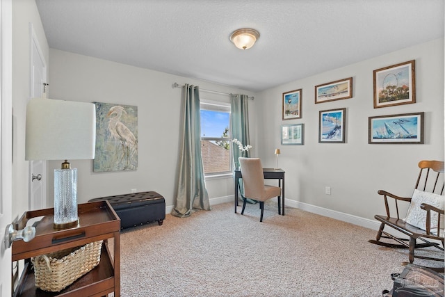 6347 Ladera Trl, Pace, FL 32571 - sitting room featuring carpet, baseboards, and a textured ceiling