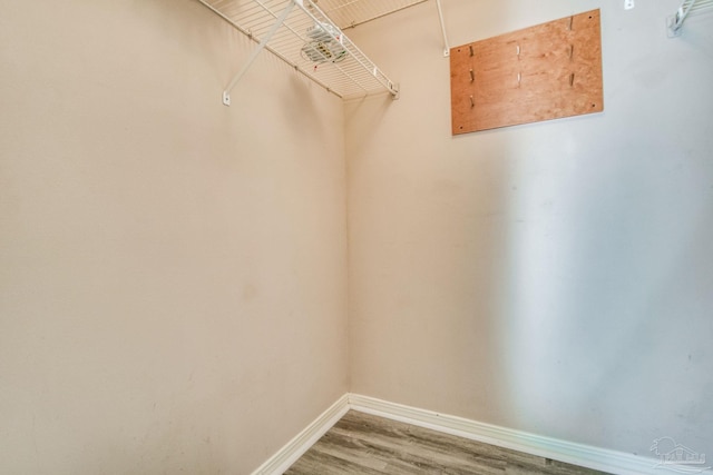 walk in closet featuring hardwood / wood-style floors