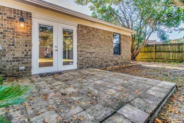 view of patio / terrace featuring french doors