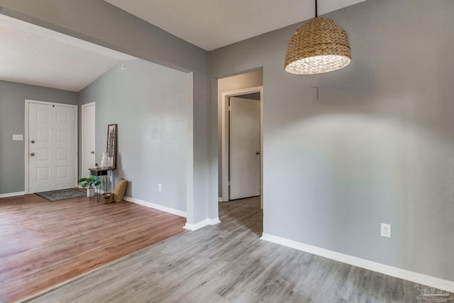 interior space with light hardwood / wood-style floors