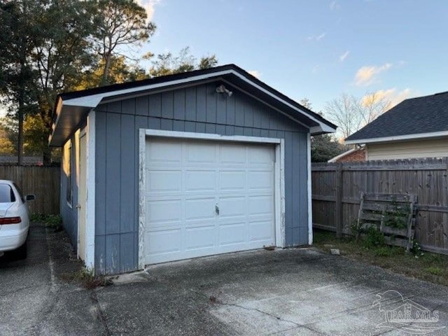 view of garage