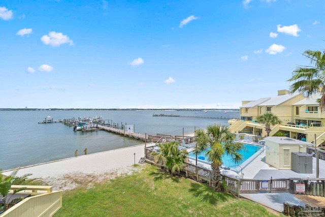 8520 Gulf Blvd Unit 23, Navarre Beach, FL 32566 - water view featuring a boat dock