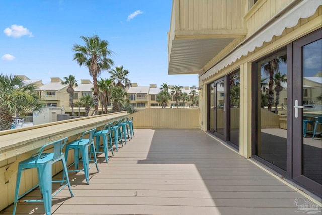 8520 Gulf Blvd Unit 23, Navarre Beach, FL 32566 - wooden deck with a residential view
