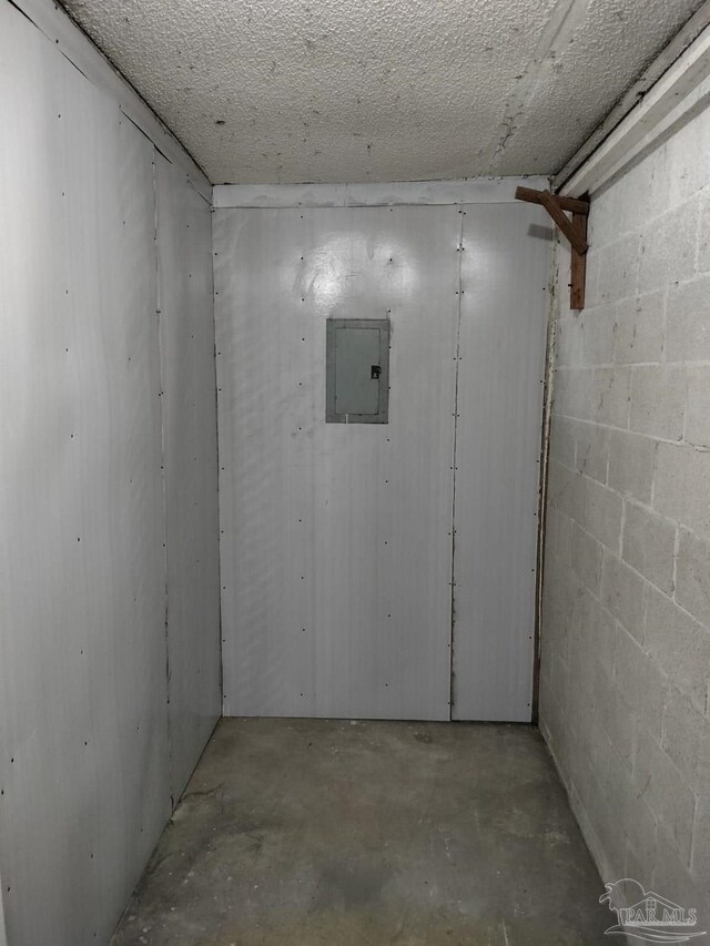 basement with electric panel