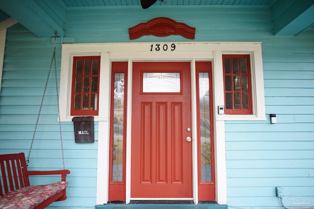 view of doorway to property