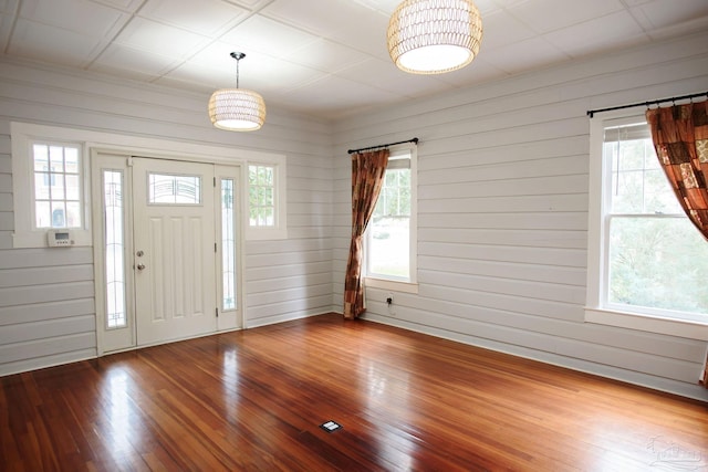 foyer entrance featuring wood-type flooring