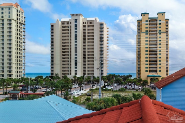 view of property with a water view