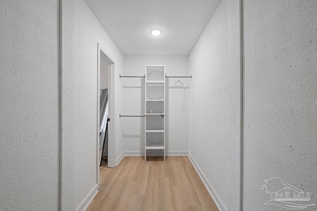 walk in closet featuring light wood-type flooring