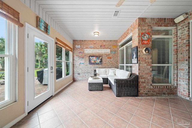 view of unfurnished sunroom