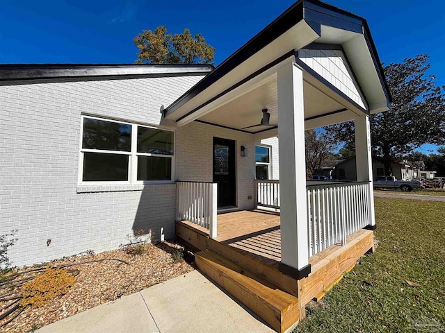 exterior space featuring covered porch