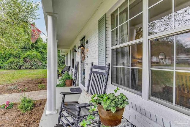 view of patio with a porch