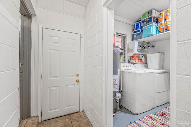 washroom featuring separate washer and dryer and gas water heater