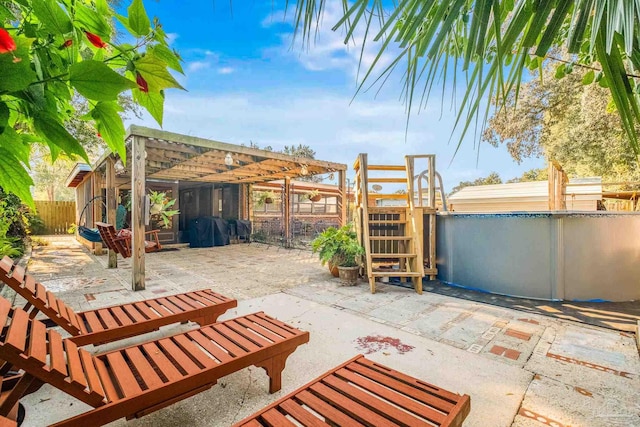 view of patio with a pergola