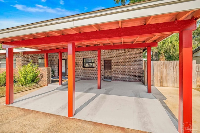 view of parking featuring a carport