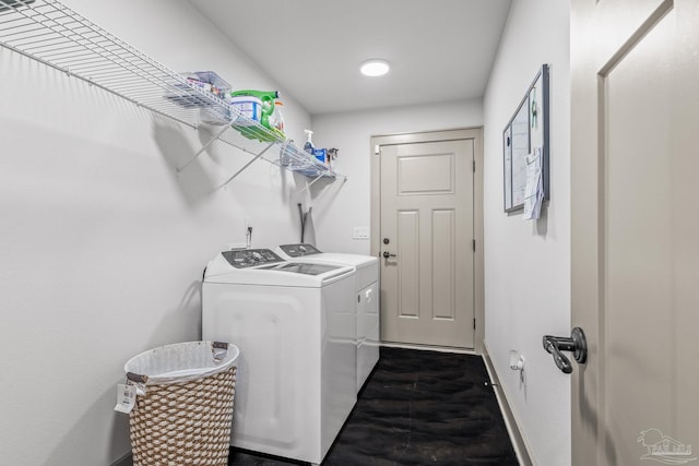 laundry area featuring independent washer and dryer