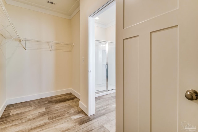 interior space with light hardwood / wood-style flooring