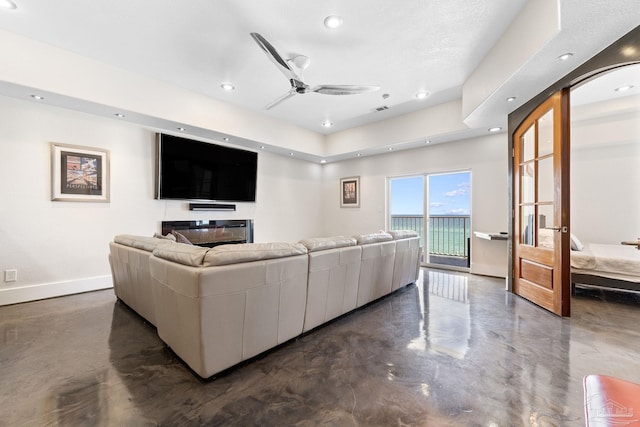 999 Ft Pickens Rd Unit 309, Pensacola Beach, FL 32561 - living room featuring ceiling fan