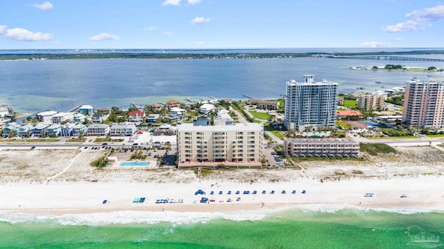 999 Ft Pickens Rd Unit 309, Pensacola Beach, FL 32561 - bird's eye view featuring a water view and a beach view
