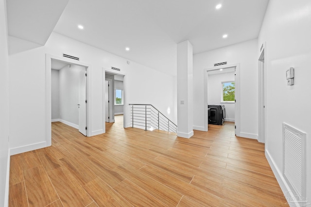 interior space with light hardwood / wood-style floors