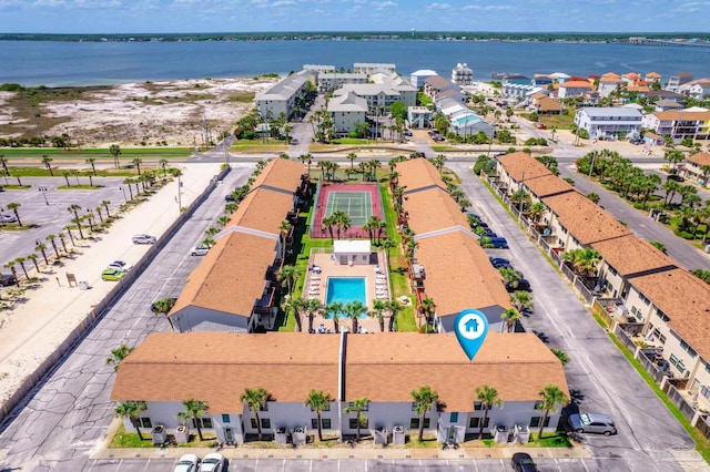 8425 Gulf Blvd Unit 213, Navarre Beach, FL 32566 - aerial view of a large body of water and a pool