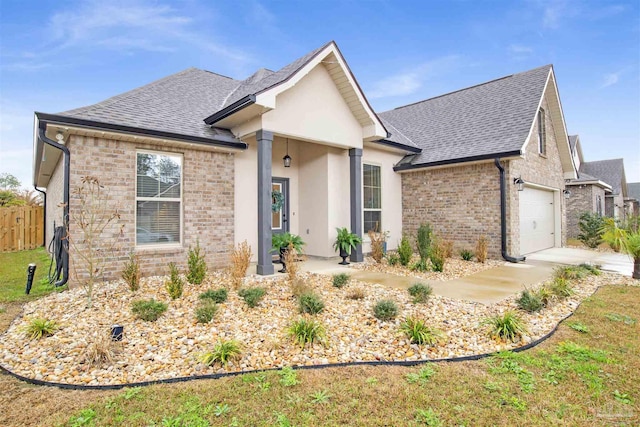 view of front of house with a garage