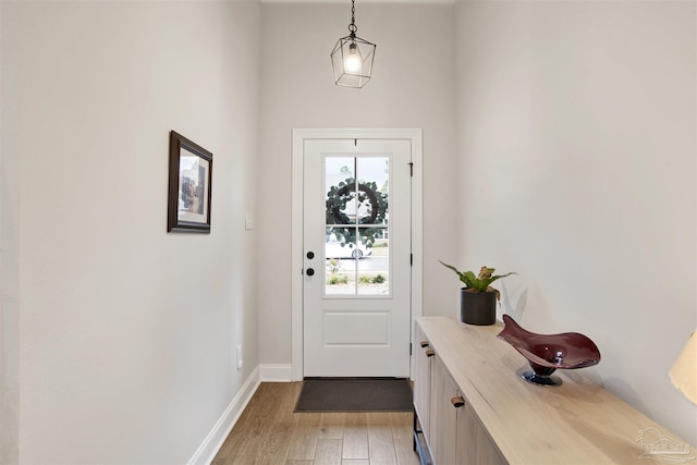 doorway featuring light hardwood / wood-style flooring