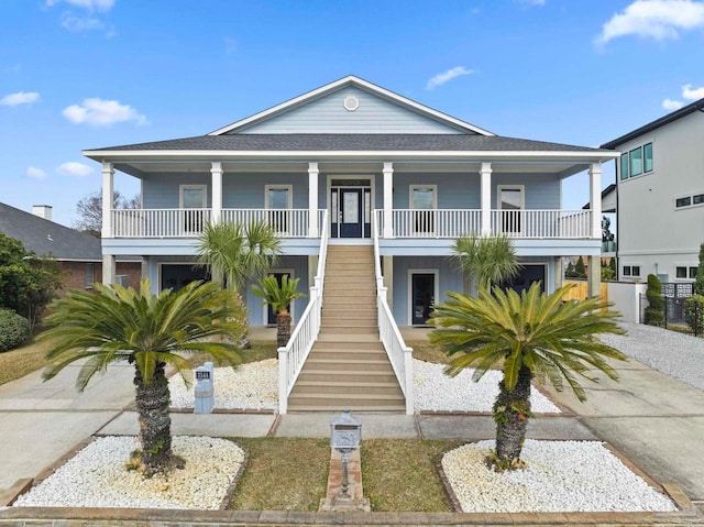 view of raised beach house