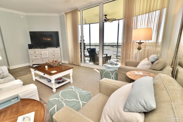 645 Lost Key Dr Unit 406D, Perdido Key, FL 32507 - living area featuring baseboards and ornamental molding
