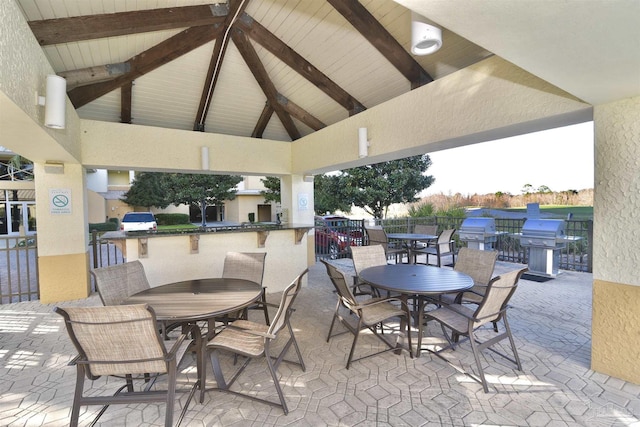 645 Lost Key Dr Unit 406D, Perdido Key, FL 32507 - view of patio with outdoor dining space, a grill, and a gazebo