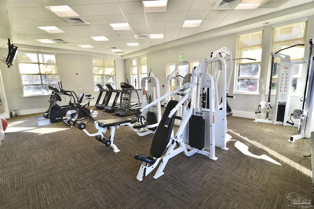 645 Lost Key Dr Unit 406D, Perdido Key, FL 32507 - gym with baseboards, visible vents, and carpet