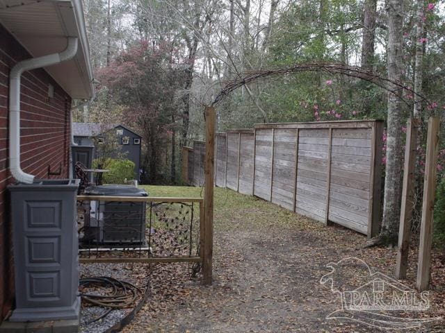 view of yard with fence