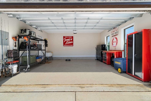 garage with electric panel
