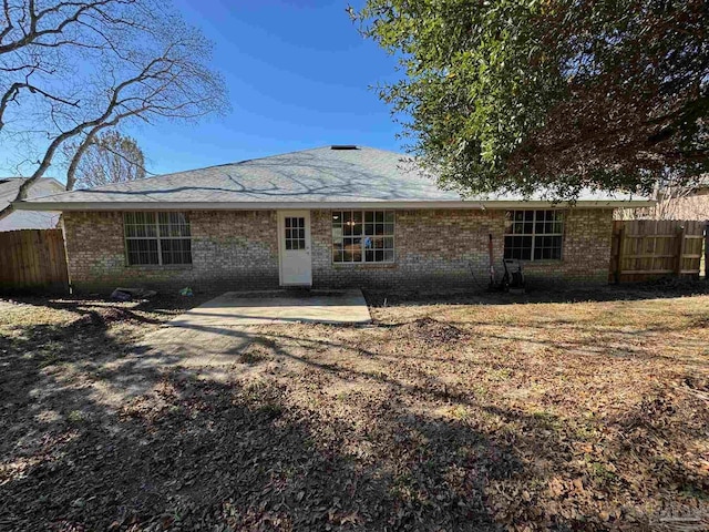 rear view of house with a patio area