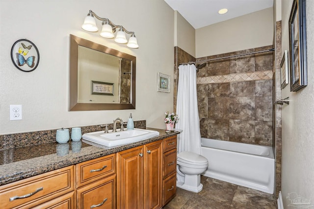 2882 Tunnel Rd, Pace, FL 32571 - bathroom with vanity and shower / bathtub combination with curtain
