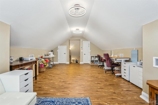 2882 Tunnel Rd, Pace, FL 32571 - home office with light wood finished floors and lofted ceiling