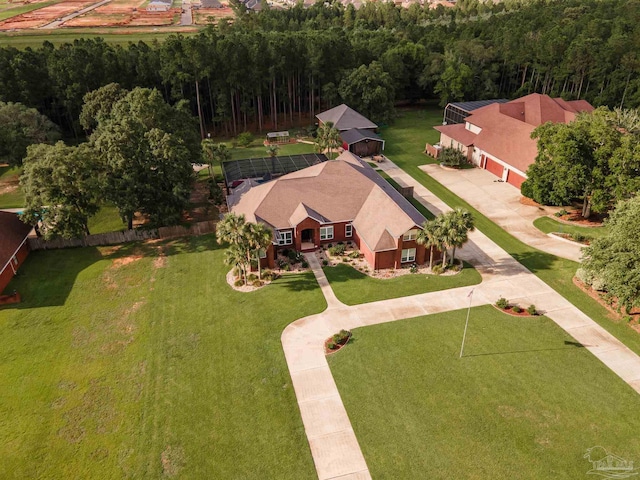 2882 Tunnel Rd, Pace, FL 32571 - view from above of property with a forest