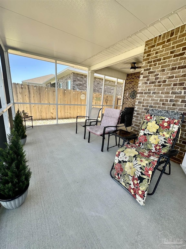 2656 Avalon St, Cantonment, FL 32533 - sunroom / solarium featuring ceiling fan